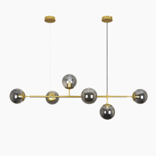 Люстра підвісна молекула Levistella 7529802-6 GD+BK золото, плафон чорний 