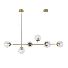 Люстра молекула підвісна Levistella 7529802-6 BRZ+CL бронза, плафон прозорий