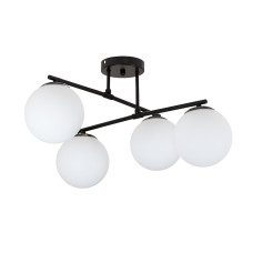 Люстра стельова Levistella 756XPR150F-4 BK+WH чорний, плафон білий 