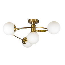 Люстра стельова молекула Light House LS-19426-4 BRZ+WH бронза, плафон білий