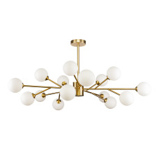 Люстра молекула стельова Levistella 7529806-15 BRZ+WH бронза, плафон білий