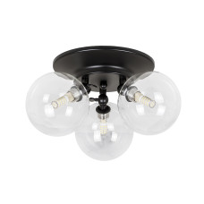 Світильник стельовий LS-19516-3 BK+CL (200) чорний, плафон прозорий