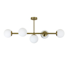 Люстра стельова молекула Levistella 7529906-5 BRZ+WH бронза, плафон білий 