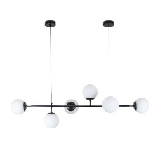 Люстра молекула підвісна Levistella 7529802-6 BK+WH чорна, плафон білий