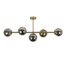 Люстра стельова молекула Levistella 7529906-5 BRZ+BK бронза, плафон чорний