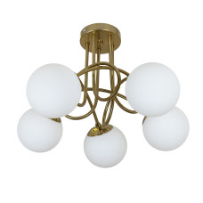 Люстра стельова молекула Levistella 7529910-5 BRZ+WH бронза, плафон білий 