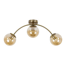 Люстра стельова молекула Levistella 7529907-3 BRZ+BR бронза, плафон коричневий 