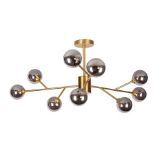 Люстра стельова молекула Levistella 7529806-9 BRZ+BK бронза, плафон чорний
