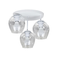 Люстра стельова Light House LS-19452F-3 WH+CL (300) біла, плафон прозорий 