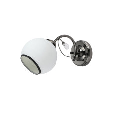 Светильник настенный Бра шар Light House SRS-20682/1W Pearl black перламутрово-черный, плафон белый с каймой