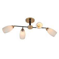Люстра cтельова Light House SRS-19719/4 GD+Matte black золото + чорний, плафон білий