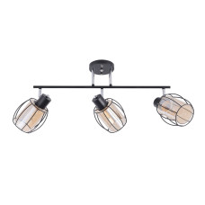 Люстра стельова Light House SRS-20474/3 чорний + хром, плафони бурштинові