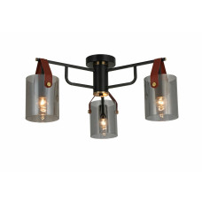 Люстра стельова в стилі лофт Light House  SRS-20403/3 Copper+Matt black чорна + мідь, плафони сірі