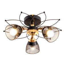 Люстра стельова Light House SRS-19215/3 колір чорний із золотом