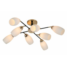 Люстра стельова Light House SRS-19719/8 GD+Matte black золото + чорний, плафон білий