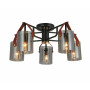 Зображення Люстра стельова Light House SRS-20403/5 Copper+Matt black чорна + мідь, плафони сірі ИМ Light-Deco 