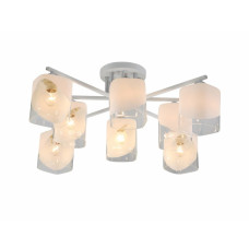 Люстра потолочная Light House SRS-19720/8 Matte White+CR белый + хром, плафон прозрачный + белый