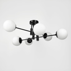 Люстра стельова Light House LF-17376/6 BK+BK+WT чорний, колір плафона білий