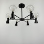 Зображення Стельова люстра Light House LNF-17456/6+6 BK (6 цоколя G9 + 6 цоколя GU10) чорна з прозорим плафоном ИМ Light-Deco 