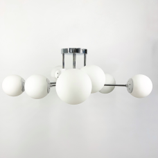 Люстра стельова Light House LF-17376/8 CR+WT+WT хром+білий, колір плафона білий