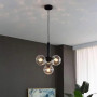 Изображение Чорний світильник на 4 білих прозорих плафонів ИМ Light-Deco 5 