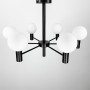 Изображение Сучасна чорна люстра з білими плафоном на 6 ламп ИМ Light-Deco 