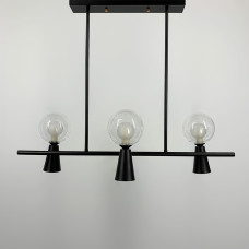 Стельова люстра Light House LNF-17456/3+3 BK (3 цоколя G9+3 цоколя GU10) чорна з подвійним плафоном