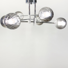 Люстра стельова Light House LF-17376/6 CR+WT+GR хром + білий, колір плафона графітовий