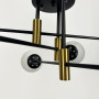 Зображення Люстра стельова молекула Light House LNF-17540/6 CP+BK+WT чорна з латунною фурнітурою, з білим плафоном ИМ Light-Deco 2 