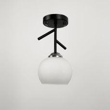 Люстра стельова LNF-17513/1C BK+CH+WT чорна з білим плафоном