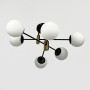 Зображення Люстра стельова молекула Light House LNF-17540/6 CP+BK+WT чорна з латунною фурнітурою, з білим плафоном ИМ Light-Deco 3 
