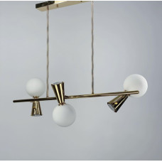 Люстра стельова Light House LNF-17456/3+3 GD+WT (3 цоколі G9+3 цоколі GU10) золото з білим плафоном