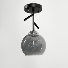 Люстра стельова LNF-17513/1C BK+CH+GR чорна з графітовим плафоном