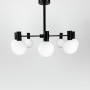Зображення Сучасна чорна люстра з білими плафоном на 8 ламп ИМ Light-Deco 5 