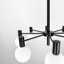 Зображення Сучасна чорна люстра з білими плафоном на 8 ламп ИМ Light-Deco 1 