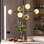 Изображение Люстра на 6 плафонів із латунною фурнітурою ИМ Light-Deco 6 