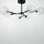 Зображення Стельова люстра в чорному корпусі з хромом на 6 плафонів ИМ Light-Deco 3 