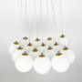 Изображение Люстра-пучок на 15 білих плафонів у латунному корпусі ИМ Light-Deco 3 