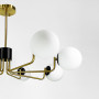 Изображение Латунна люстра на 8 плафонів із чорною фурнітурою ИМ Light-Deco 2 