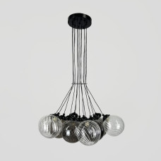 Люстра підвісна Light House LNF-17565/13 BK (цоколь G9) чорна з графітовим та прозорим плафоном