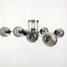 Люстра стельова Light House LF-17376/8 CR+BK+GR чорний + хром, колір плафона графітовий 