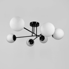 Люстра стельова молекула Light House LNF-17519/6 BK+WT чорна з білим плафоном