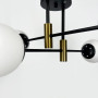 Зображення Люстра стельова молекула Light House LNF-17540/4 CP+BK+WT чорна з латунною фурнітурою, з білим плафоном ИМ Light-Deco 2 