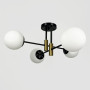 Зображення Люстра стельова молекула Light House LNF-17540/4 CP+BK+WT чорна з латунною фурнітурою, з білим плафоном ИМ Light-Deco 