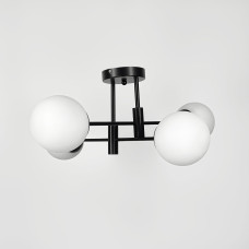 Люстра стельова Light House LF-17376/4 BK+BK+WT чорний, колір плафона білий