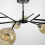 Изображение Люстра на 6 янтарних плафонів у чорному корпусі Ø 60 см ИМ Light-Deco 1 