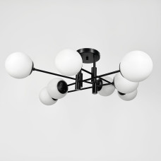 Люстра стельова Light House LF-17376/8 BK+BK+WT чорний, колір плафона білий