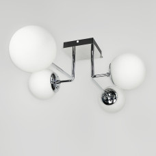 Люстра стельова молекула Light House LNF-17520/4 CH+WT хром із білим плафоном