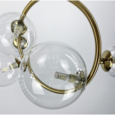 Мініатюрна люстра у формі кільця в латуні з прозорими плафонами Bubble Light House LNF-365_517 Мініатюрна люстра у формі кільця в латуні з прозорими плафонами Bubble Light House LNF-365_517