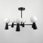 Зображення Люстра стельова Light House LNF-17456/6+6 BK+WT (6 цоколя G9 + 6 цоколя GU10) чорна з білим плафоном ИМ Light-Deco 